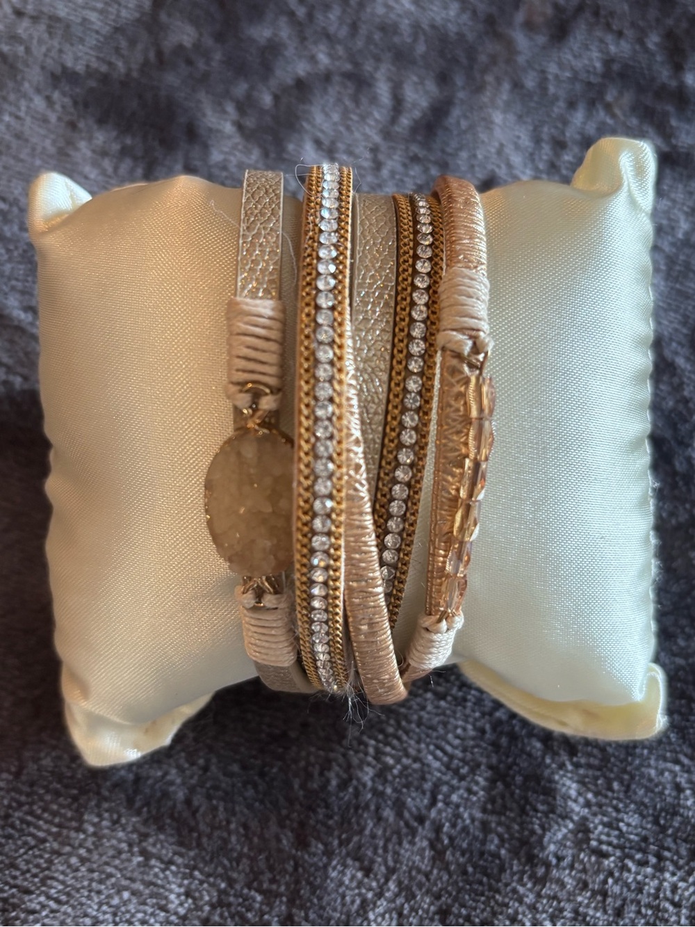 Gold-Tone Multi-Strand Crystal Wrap Bracelet - Women